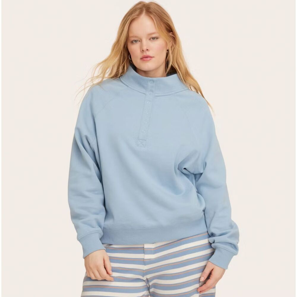 Parke x Target Women's Snap Mockneck Popover Sweatshirt L/XL